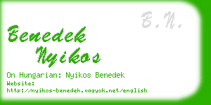 benedek nyikos business card